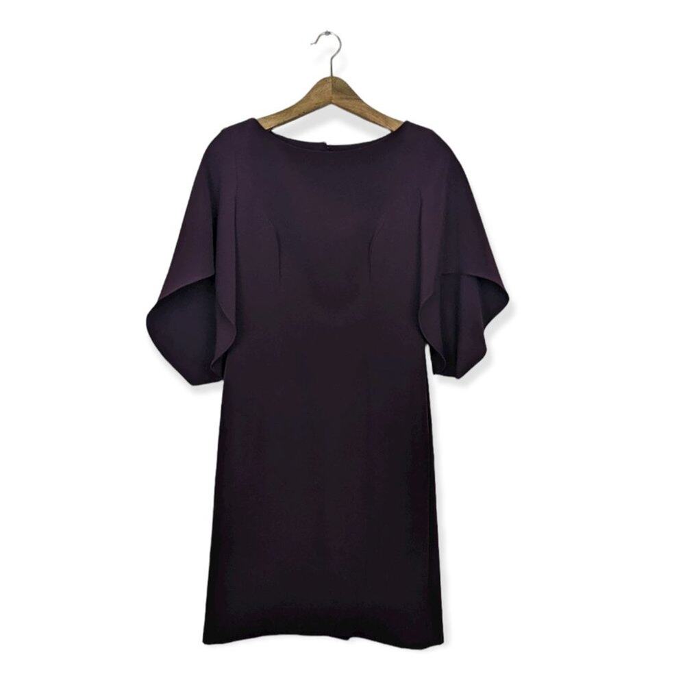 Milly Eggplant Tulip Sleeve Career Dress